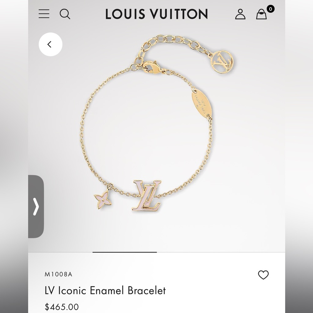 Pink Louis Vuitton LV Iconic Enamel Bracelet